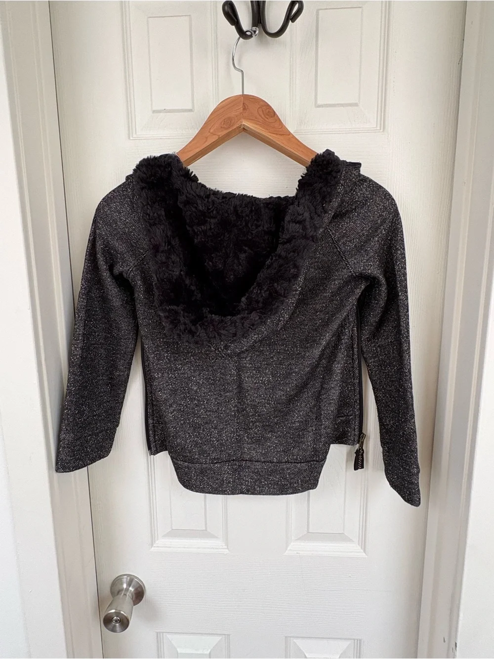 Cat & Jack Black Heather Knit Zip Hoodie